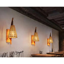 Modern Minimalist Fixture Bedside Decorative Hollow Idyllic Kitchen Wood Single Head Wall Lamp