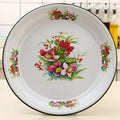 Thickened Enamel Tea Plates Saute Spicy Chicken Iron Porcelain Plates Soup Plate Fish Plates Fruit Flower Bowls Salad Bowl Ins