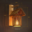 Modern Minimalist Fixture Bedside Decorative Hollow Idyllic Kitchen Wood Single Head Wall Lamp
