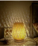 Simple Bamboo Woven Table Lamp Warm Bedroom Study Bedside Art Decorative Desktop Lighting