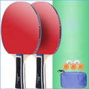 Table Tennis Racket Set with 5-ball Double Racket Beginner Training 2 Sets of Pen-hold and Backhand Racket