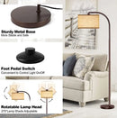Modern LED Floor Lamp, Standing Arc Floor Lamps with Lantern Lampshade, Tall Reading Light for Bedroom Living Room Office Study