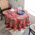 Bohemian Round Tablecloth Geometric Jacquard Cotton Tablecloth Dining Table Tabletop Decor Living Room Bedroom Decoration
