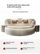 European Style Large Double Bed Round Modern Minimalist Princess Double Bed Luxury Human Camas De Dormitorio Bedroom Furniture