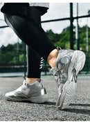 Lightweight Breathable Badminton Shoes Tennis Shoes for Men Women with Rotating Buckle Shock Absorption Non-Slip Sports Shoes