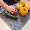 Silicone Dish Drying Mat for Kitchen Counter,Fast Drainage Design Heat Resistant, Non-Slip ,Dishwasher Safe pace-saving storage