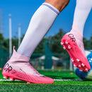 Pink Soccer Shoes Men Kids Professional Society Original Football Boots Outdoor Non-Slip Futsal Trainning Sneakers Size 33-46