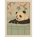 Japanese Bathroom Art Poster Cute Animals in Bathtub Canvas Printed Decorative Painting, Used for Bathroom Decoration, Frameless