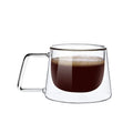 200ml Double Wall Glass Coffee Mug Transparent Heat-resistant Espresso Cup with Handle Latte Cappuccino Breakfast Tea Water Cup