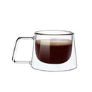 200ml Double Wall Glass Coffee Mug Transparent Heat-resistant Espresso Cup with Handle Latte Cappuccino Breakfast Tea Water Cup