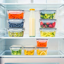 Clear Kitchen Food Storage Container Set - Microwave Safe, Multifunctional Plastic Lunch Box with Lid + 24 Chalkboard Labels