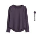 DRUR Long Sleeve Gym Top Women Breathable Quick Dry Workout Tshirt Loose Fit Running Tee Yoga Clothing Sportswear Activewear New
