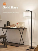 Modern LED Floor Lamp, Standing Arc Floor Lamps with Lantern Lampshade, Tall Reading Light for Bedroom Living Room Office Study