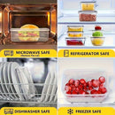 Clear Kitchen Food Storage Container Set - Microwave Safe, Multifunctional Plastic Lunch Box with Lid + 24 Chalkboard Labels