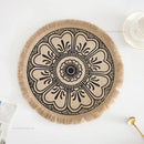 Round Placemat Table Non-Slip Jute Mats for Dining Table Decoration Accessories Kitchen Placemats Coffee Coasters Party Dinner