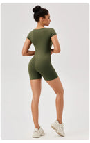 Women Summer Gym Workout jumpsuit One-Piece Short Yoga Clothes Push Up Workout Clothes Fitness Sports Bodysuit Yoga Suit