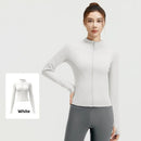 Outdoor Sports Jacket Running Fitness Long Sleeved Women Slim Yoga Clothes Quick Dry Zipper Cardigan Stand Up Collar Skinny Coat