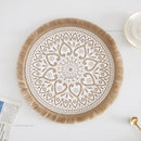 Round Placemat Table Non-Slip Jute Mats for Dining Table Decoration Accessories Kitchen Placemats Coffee Coasters Party Dinner