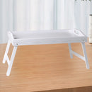 Bamboo Breakfast Bed Tray with Folding Legs - Perfect for Sofa, TV, Laptop or Snack Use - Serving Breakfast in Bed (Black/White)