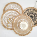 Round Placemat Table Non-Slip Jute Mats for Dining Table Decoration Accessories Kitchen Placemats Coffee Coasters Party Dinner