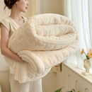 Thickened Coral Fleece Bed Blankets for Winter Warm Soft Imitation Lambs Wool Jacquard Blankets for Bedroom Sleeping Sofa Throw