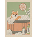 Japanese Bathroom Art Poster Cute Animals in Bathtub Canvas Printed Decorative Painting, Used for Bathroom Decoration, Frameless