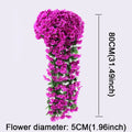 90/80CM Artificial Violet Hanging Flower Vines Plastic Fake Flowers Wall Decor Plants Garland for Wedding Home Garden Decoration
