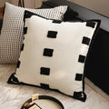 French Retro Waist Cushion Cover 45x45 Bow Embroidery Black and White Striped Throw Pillow Case Living Room Bed Sofa Home Decor