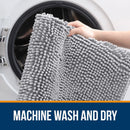 HAPIHAPPY New Chenille Bathroom Rug Mat Extra Soft Thick Absorbent Shaggy Bath Mats Non-Slip Machine Wash Dry Plush Bath Rugs