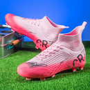 Pink Soccer Shoes Men Kids Professional Society Original Football Boots Outdoor Non-Slip Futsal Trainning Sneakers Size 33-46