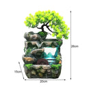 Creative Feng Shui Flowing Water Fountain Desktop Resin Rockery Landscape Waterfall Crafts with 7-Color Led Change Best Gift