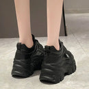 Women Shoes Trend White Black Chunky Sneakers Autumn Winter Thick Bottom Dad Shoes High Quality PU Leather Platform Sneakers New