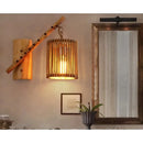 Modern Minimalist Fixture Bedside Decorative Hollow Idyllic Kitchen Wood Single Head Wall Lamp