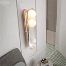 Golden glass wall lamps in bedroom study silver foil decorative lamp living room long strip galvanized bright wall sconces light