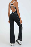 Women Jumpsuits Flare Pants Yoga Sets Workout Clothing Bodysuit with Pad Activewear