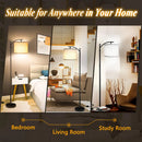 Modern LED Floor Lamp, Standing Arc Floor Lamps with Lantern Lampshade, Tall Reading Light for Bedroom Living Room Office Study