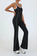 Women Jumpsuits Flare Pants Yoga Sets Workout Clothing Bodysuit with Pad Activewear