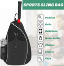 Tennis Bag, Tennis Sling Backpack Crossbody Water Resistant for Men Women, Compatible for Pickleball Badminton Rackets