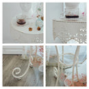French Style Side Tables White Lace Sofa End Tables for Living Room Bedside Flower Stand Minimalist Balcony Plant Display Rack