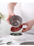 3Pcs Ceramic Bowl Set 4.5-Inch Rice Bowl Microwave Safe Home Dinning & Restaurant High Quality Ceramic Soup Bowl Set