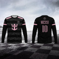 Sports Casual Long Sleeve Tops Men Women Clothing Messi No.10 Fans Jersey Quick Dry Elastic Sweat-absorbing Moto Football Tops