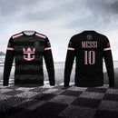 Sports Casual Long Sleeve Tops Men Women Clothing Messi No.10 Fans Jersey Quick Dry Elastic Sweat-absorbing Moto Football Tops