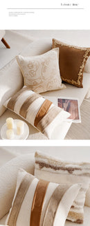 30x50/45x45CM Light Luxury Throw Pillow Cover Brown French Stamping Waist Cushion Cover Decor Home Decorative Pillowcase