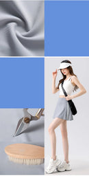 BIVIGAOS Summer Double Stripe Sport Tennis Short Skirts Women Fake Two Piece Stretch Running Fitness Golf A-line Yoga Mini Skirt