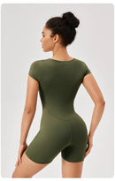 Women Summer Gym Workout jumpsuit One-Piece Short Yoga Clothes Push Up Workout Clothes Fitness Sports Bodysuit Yoga Suit