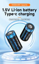 CITYORK 1.5V D Size Battery USB Rechargeable Li-ion Batteries D Lipo R20 LR20 Battery for Gas Stove RC Camera Drone Accessories