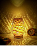 Simple Bamboo Woven Table Lamp Warm Bedroom Study Bedside Art Decorative Desktop Lighting