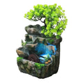 Creative Feng Shui Flowing Water Fountain Desktop Resin Rockery Landscape Waterfall Crafts with 7-Color Led Change Best Gift