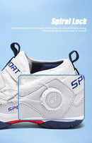 Lightweight Breathable Badminton Shoes Tennis Shoes for Men Women with Rotating Buckle Shock Absorption Non-Slip Sports Shoes