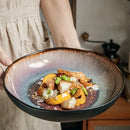 9-inch Irregular Ceramic Dishes Vintage Pasta Dish Ceramic Dishes Household Salad Plate Kitchen Soup Plate Ceramic Dishes